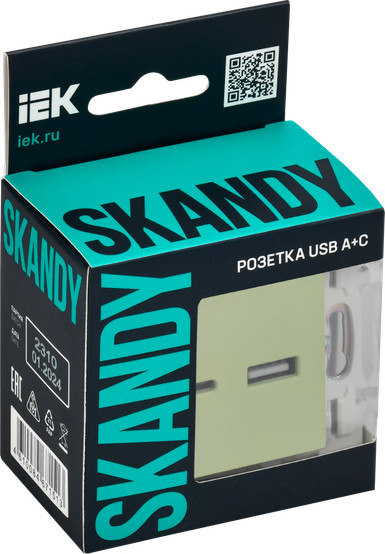 Розетка IEK Skandy SK-U22-D31-K06