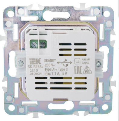 Розетка IEK Skandy SK-U22-D31-K06