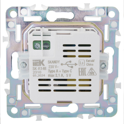 Розетка IEK Skandy SK-U22-D31-K10
