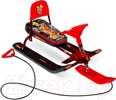 Снегокат детский Ника Тимка спорт 4-1. Граффити красный / ТС4-1 - фото
