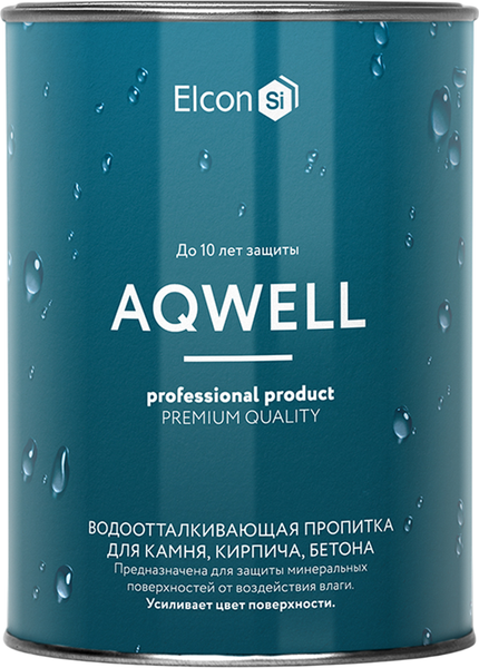 Пропитка для фасадов и стен Elcon Aqwell Гидрофобизатор с мокрым эффектом - фото
