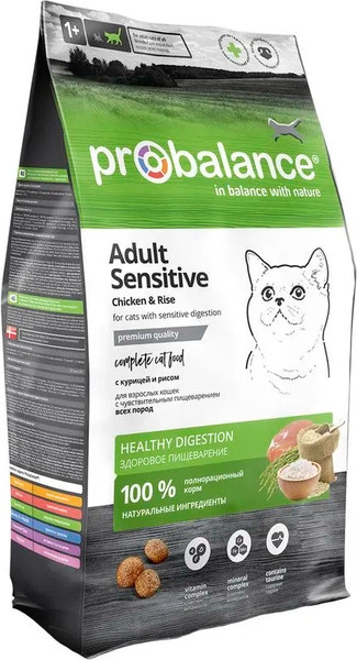 Сухой корм для кошек ProBalance Sensitive с курицей и рисом - фото
