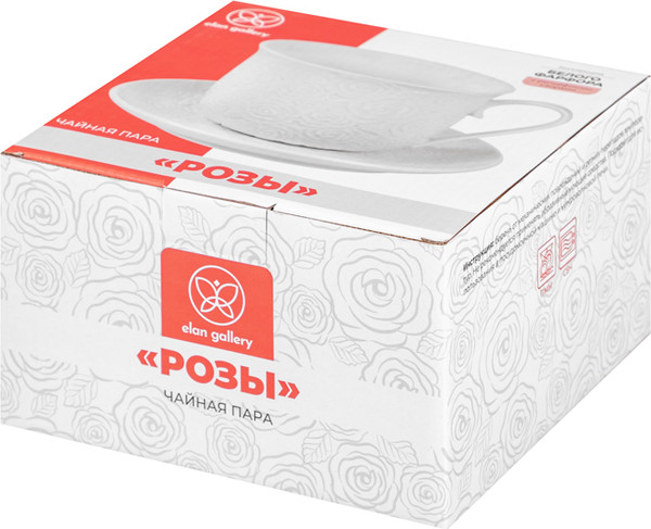 Чашка с блюдцем Elan Gallery Розы / 950446