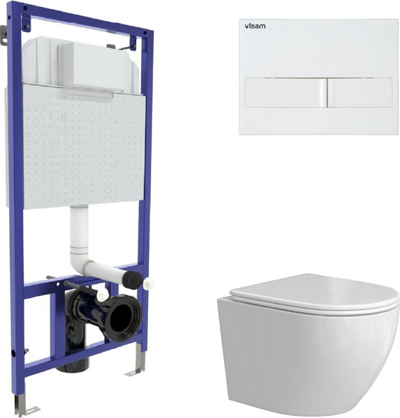 Унитаз подвесной с инсталляцией Berges Okus Rimless + Visam Slim 525 / EX-043388 - фото