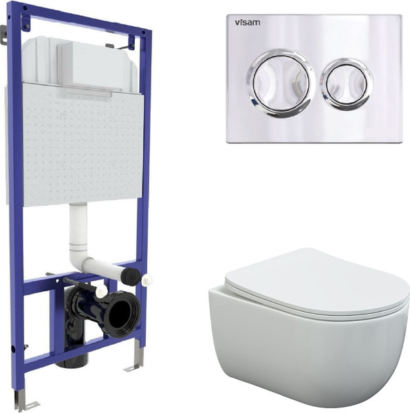 Унитаз подвесной с инсталляцией Berges Ventas Rimless + Visam Slim 525 / EX-043241 - фото