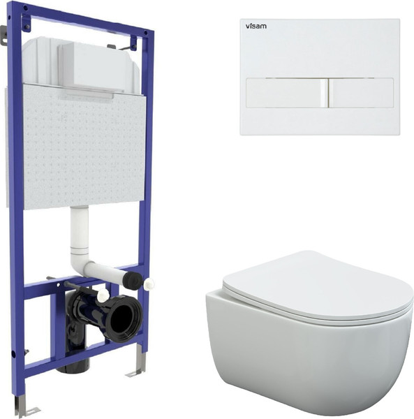 Унитаз подвесной с инсталляцией Berges Ventas Rimless + Visam Slim 525 / EX-043308 - фото