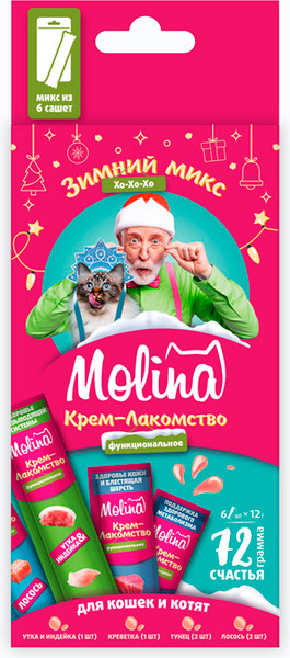 Лакомство для кошек Molina Крем Зимний Микс - фото