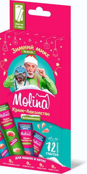 Лакомство для кошек Molina Крем Зимний Микс