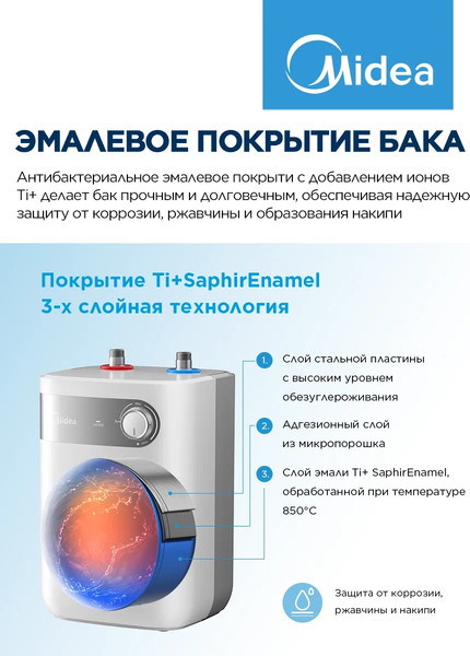Накопительный водонагреватель Midea MWH05-15SMU