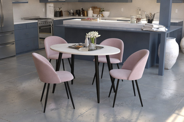 Обеденный стол Sheffilton SHT-TU104/120-80 овальный (черный муар/бетон крем)