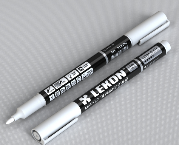 Маркер перманентный LEKON Eхtra White / 012392