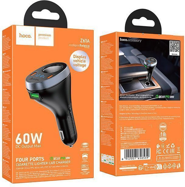 Адаптер питания автомобильный Hoco Z61A
