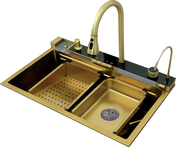 Мойка кухонная со смесителем Cerutti Gloria Nano Gold - фото