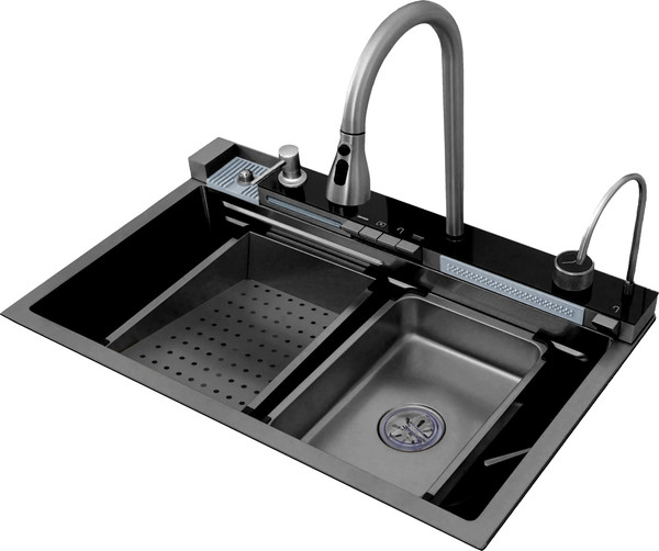 Мойка кухонная со смесителем Cerutti Gloria Pro Nano Black - фото