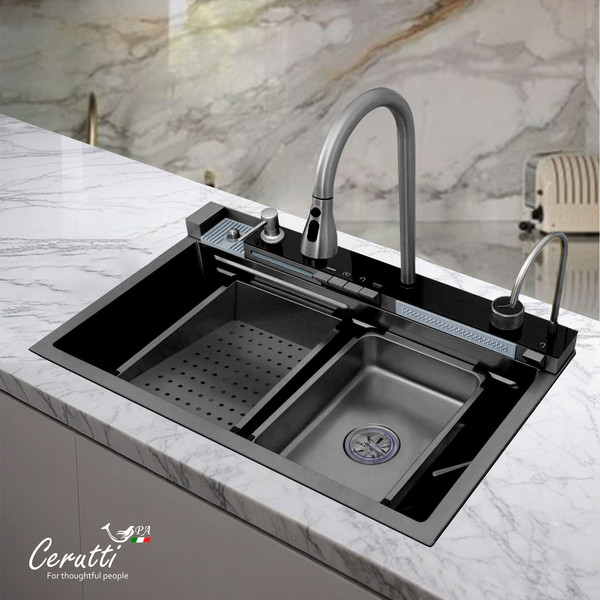 Мойка кухонная со смесителем Cerutti Gloria Pro Nano Black