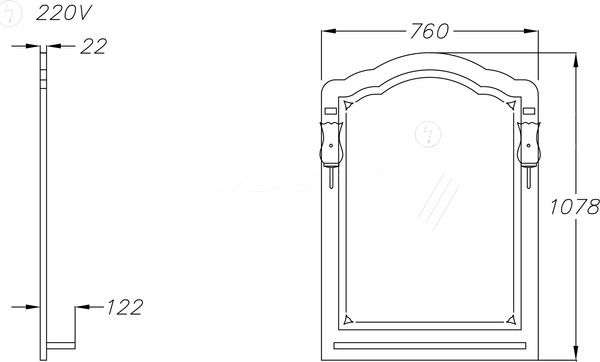 Зеркало Opadiris Лоренцо 80 / 00-00007046