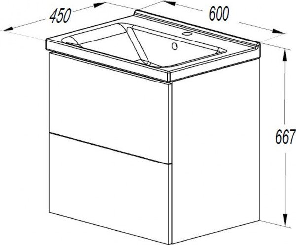 Тумба с умывальником Акватон Амели 60 / 1A2627K0AEE20