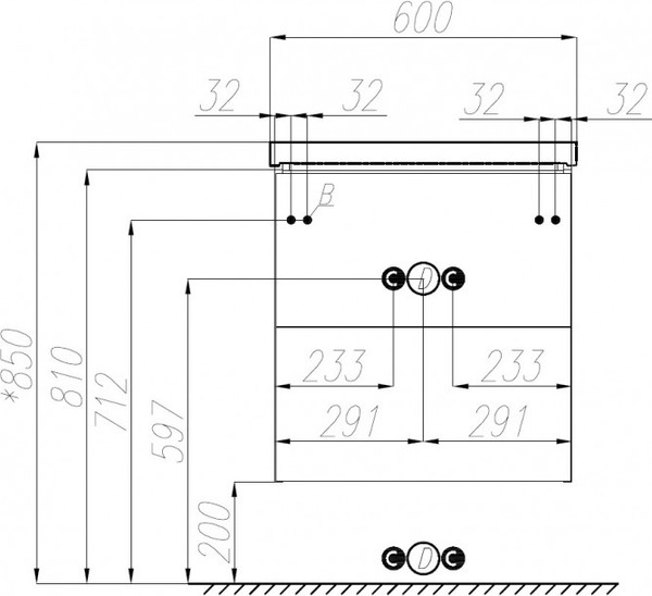 Тумба с умывальником Акватон Амели 60 / 1A2627K0AEE20