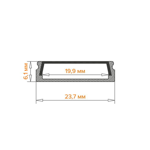 Профиль для светодиодной ленты Wolta WAP-S-24/6/2000-A