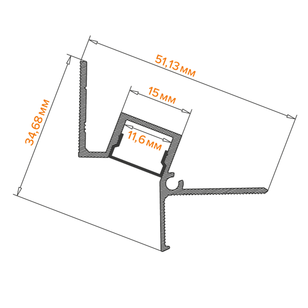 Профиль для светодиодной ленты Wolta WAP-I-51/35/3000-В
