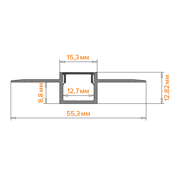 Профиль для светодиодной ленты Wolta WAP-I-55/13/3000-A