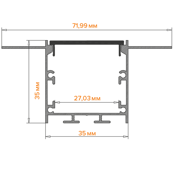 Профиль для светодиодной ленты Wolta WAP-I-72/35/3000-A