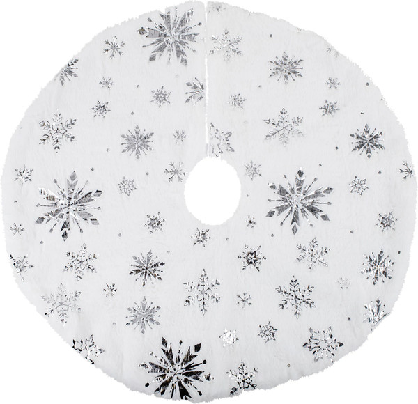 Юбка под елку Золотая сказка С серебристыми снежинками / 592158 - фото