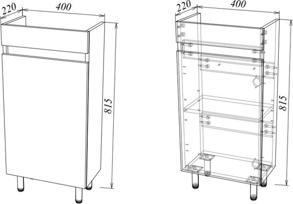 Тумба под умывальник Garda Kvadro 90_400 / 32.90.400.PVC
