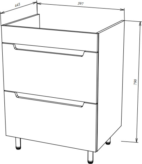 Тумба под умывальник Garda Marsel 91_600 / 13.91.600.PVC