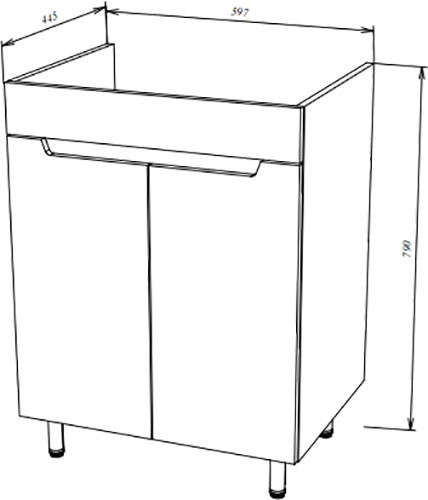 Тумба под умывальник Garda Marsel 92_600 / 13.92.600.PVC