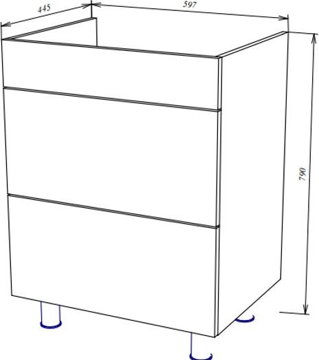 Тумба под умывальник Garda Onda 94_600 / 09.94.600.PVC