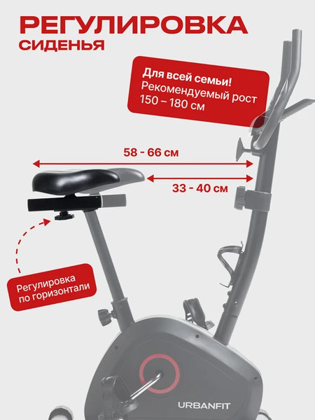 Велотренажер UrbanFit Home Rider с дисплеем / 435625