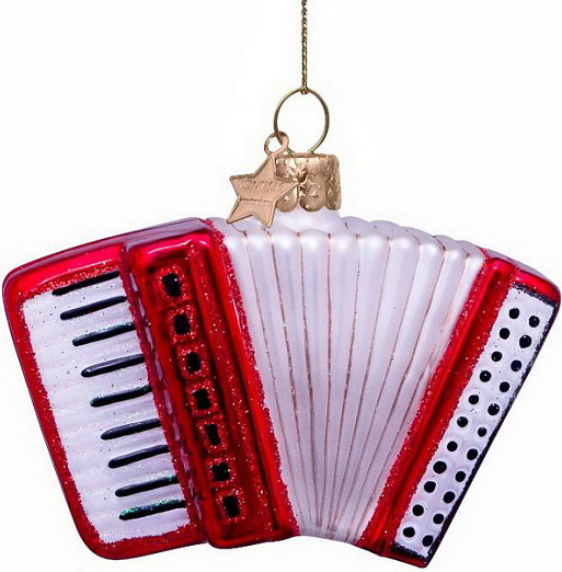 Елочная игрушка Vondels Аккордеон красный / 1240705070017 - фото