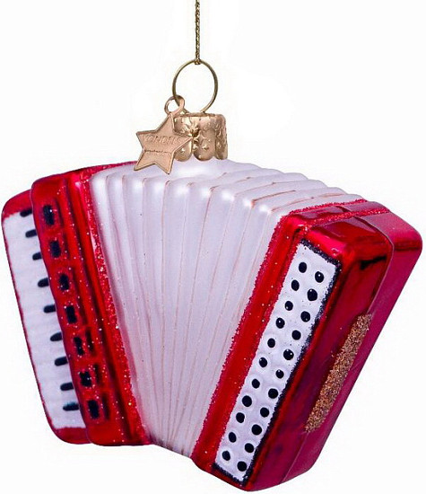 Елочная игрушка Vondels Аккордеон красный / 1240705070017