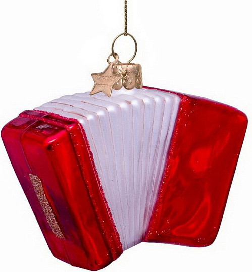 Елочная игрушка Vondels Аккордеон красный / 1240705070017
