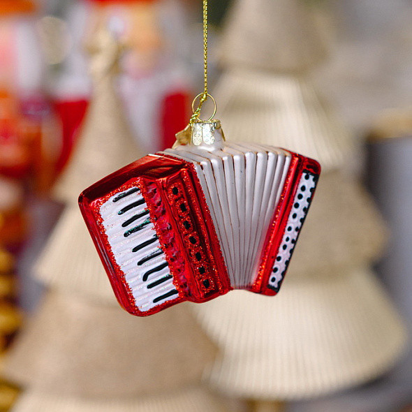 Елочная игрушка Vondels Аккордеон красный / 1240705070017