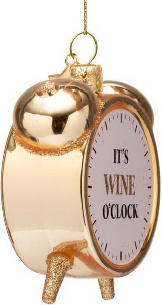 Елочная игрушка Vondels Будильник. It's wine o'clock / 2250101090013