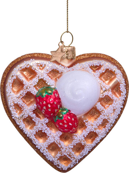 Елочная игрушка Vondels Вафельное сердечко / 3240604080054 - фото
