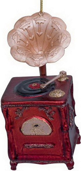 Елочная игрушка Vondels Винтажный граммофон / 3162800120023 - фото