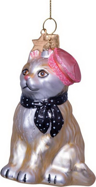 Елочная игрушка Vondels Котик в берете / 1227000085038