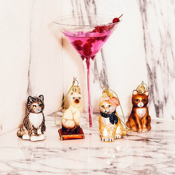 Елочная игрушка Vondels Котик в берете / 1227000085038