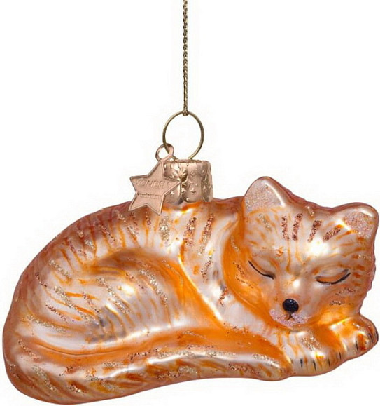 Елочная игрушка Vondels Котик спящий / 3237000035016 - фото