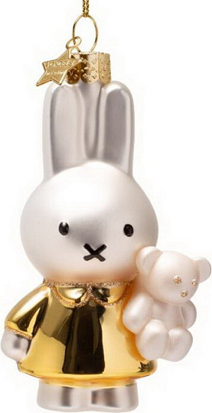 Елочная игрушка Vondels Миффи в золотом платье с игрушкой / 4250101111310 - фото