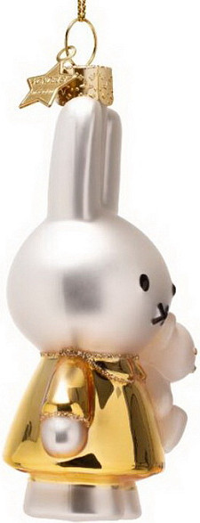 Елочная игрушка Vondels Миффи в золотом платье с игрушкой / 4250101111310