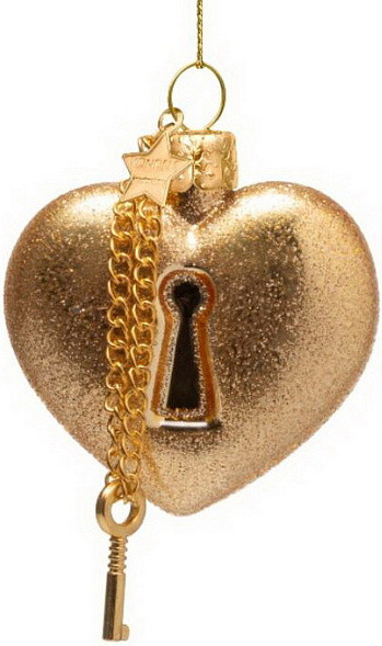 Елочная игрушка Vondels Сердце с ключиком / 4250101065583 - фото