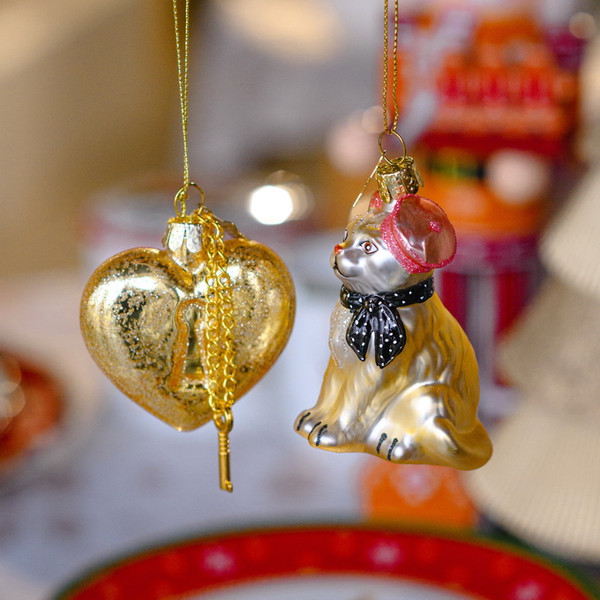 Елочная игрушка Vondels Сердце с ключиком / 4250101065583