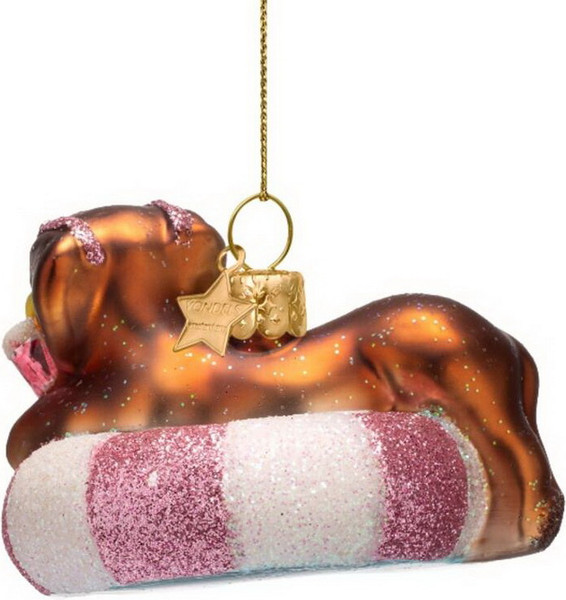 Елочная игрушка Vondels Такса на надувном круге / 1250999070013