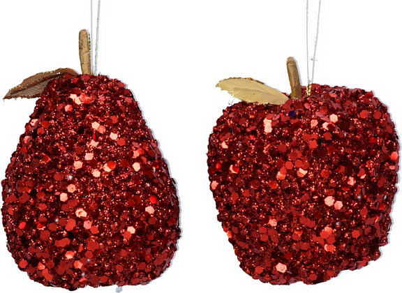 Елочная игрушка Gisela Graham Красный фрукт Arts & Crafts 16041