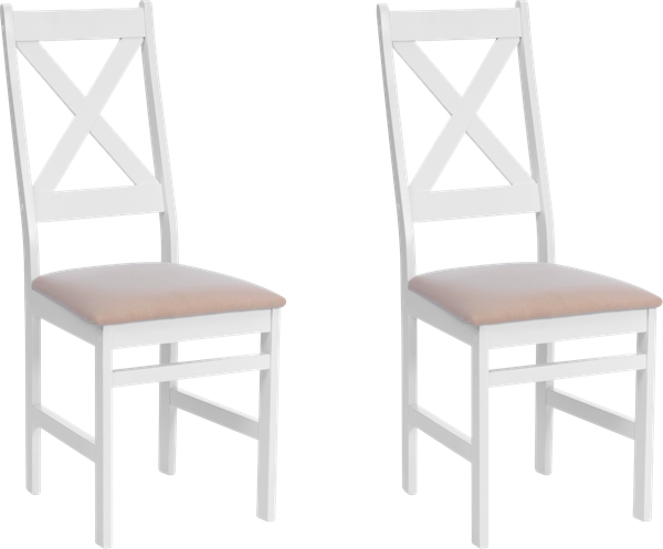 Набор стульев Tetchair Crossman (2шт, белый/велюр бежевый) - фото