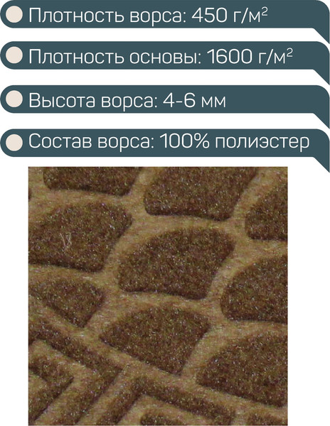 Коврик грязезащитный Юнион Трейд Холл 40x60 / 130К-462